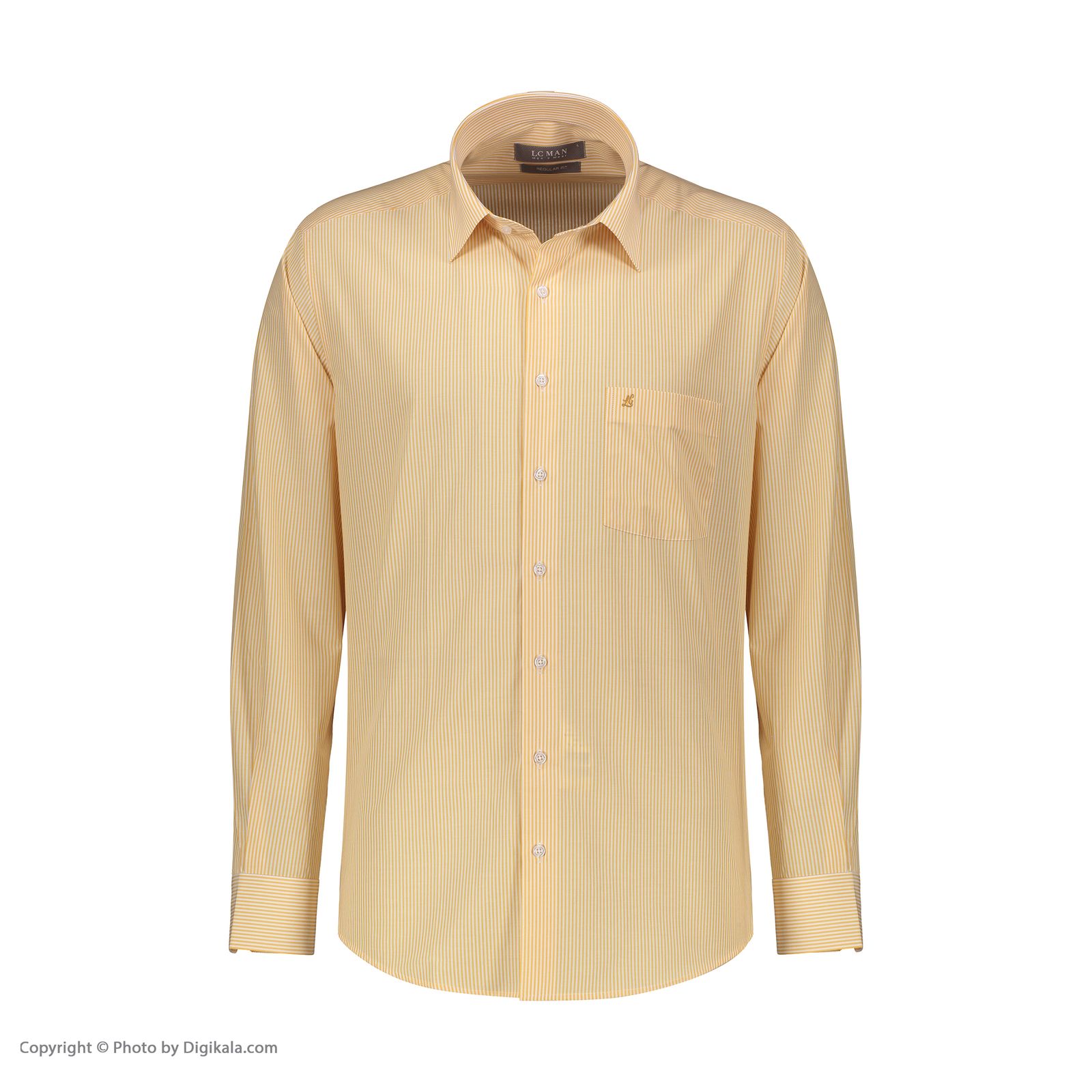 پیراهن آستین بلند مردانه ال سی من مدل 02181290-yellow 195 -  - 2