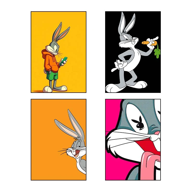 تابلو شاسي کارنيکا طرح The Bugs Bunny کد 57471 مجموعه 4 عددی