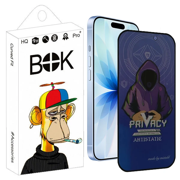  محافظ صفحه نمایش حریم شخصی بوک مدل Antistatic Force مناسب برای گوشی موبایل اپل IPhone 17 Pro 
