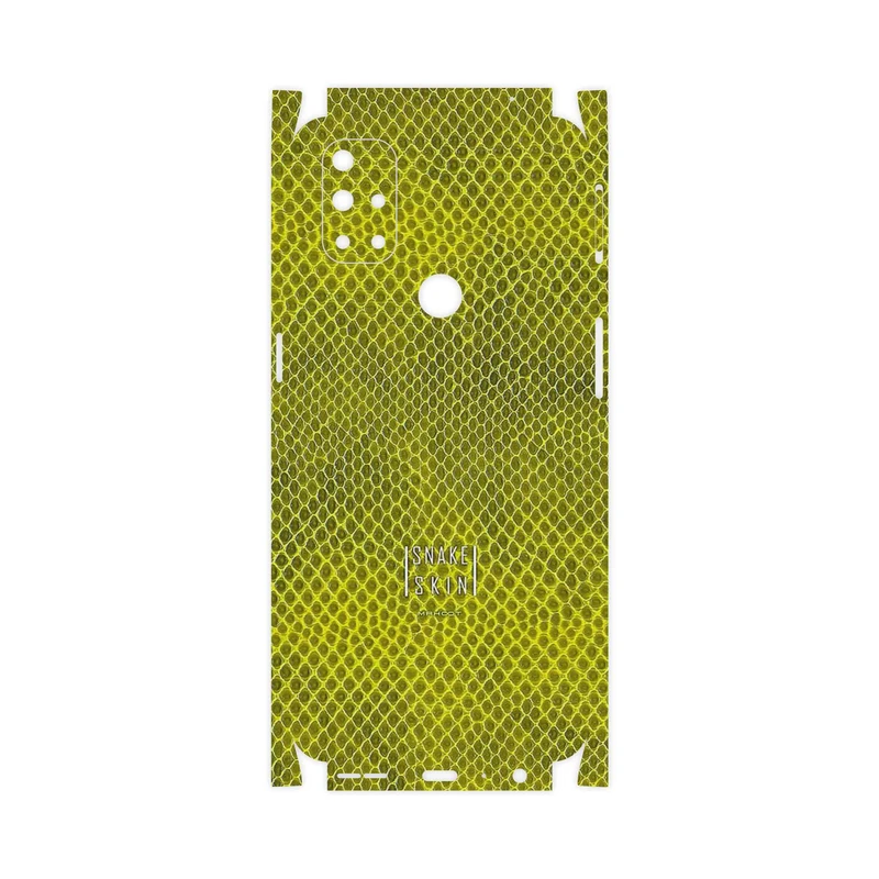 برچسب پوششی ماهوت مدل Yellow Snake Skin-FullSkin مناسب برای گوشی موبایل وان پلاس Nord N10 5G