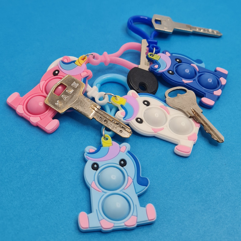 جاکلیدی دخترانه مدل سیلیکونی مدل پاپیت طرح یونیکورن