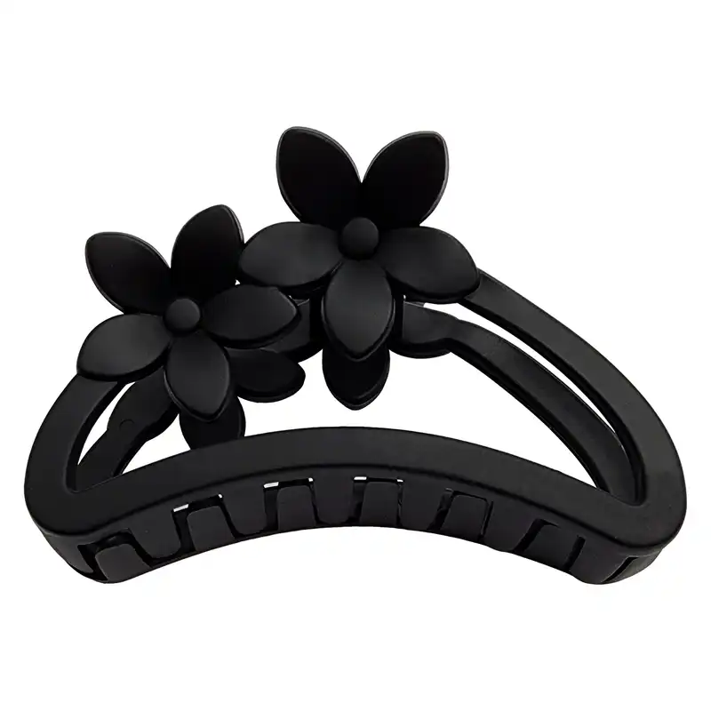 کلیپس مو زنانه مدل نیم دایره توخالی طرح گل یاس کد KLP1031