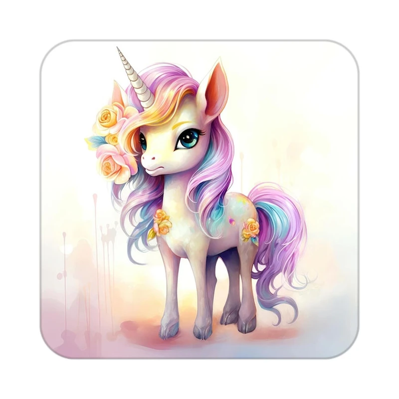 زیر لیوانی کاکتی طرح اسب تک شاخ و یونیکورن مدل mp33439