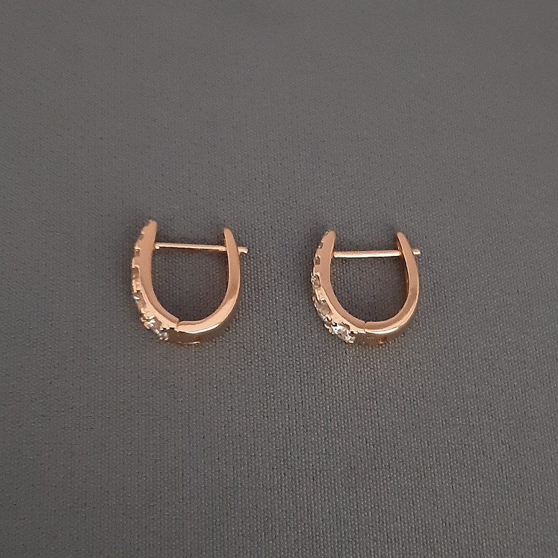 گوشواره زنانه ژوپینگ مدل نگینی کد zrk-84