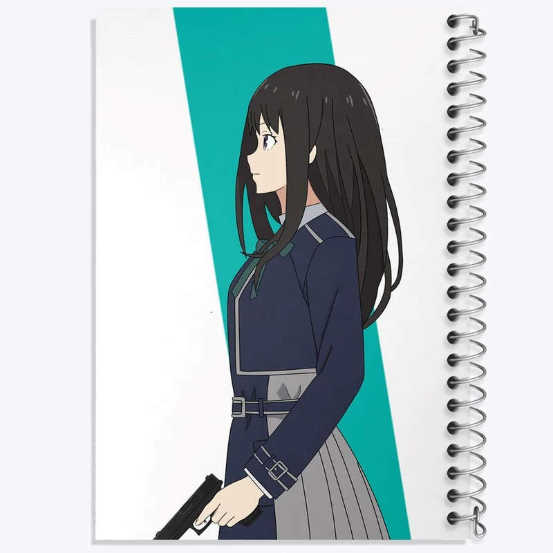 دفتر نقاشی 50 برگ خندالو مدل تاکینا انیمه لیکوریس ریکویل Lycoris Recoil کد 23088