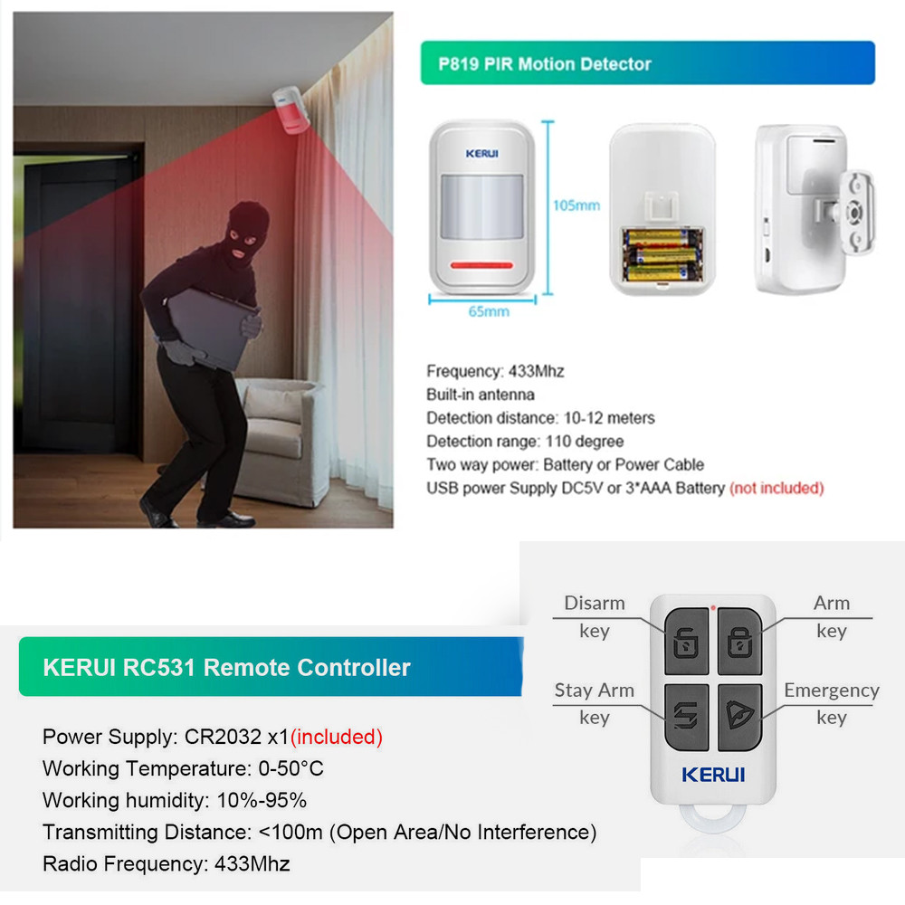 دزدگیر اماکن سیم کارتی کروی مدل W204_P819