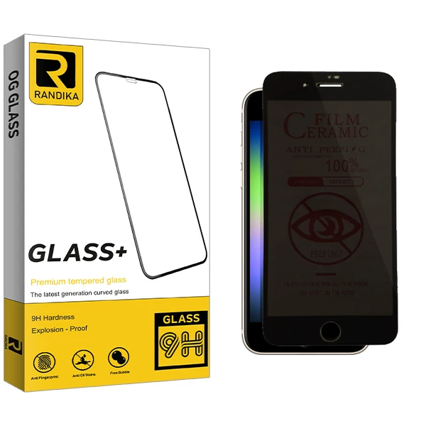 محافظ صفحه نمایش سرامیکی حریم شخصی راندیکا مدل Randika Glass CRM مناسب برای گوشی موبایل اپل iPhone Se 2022