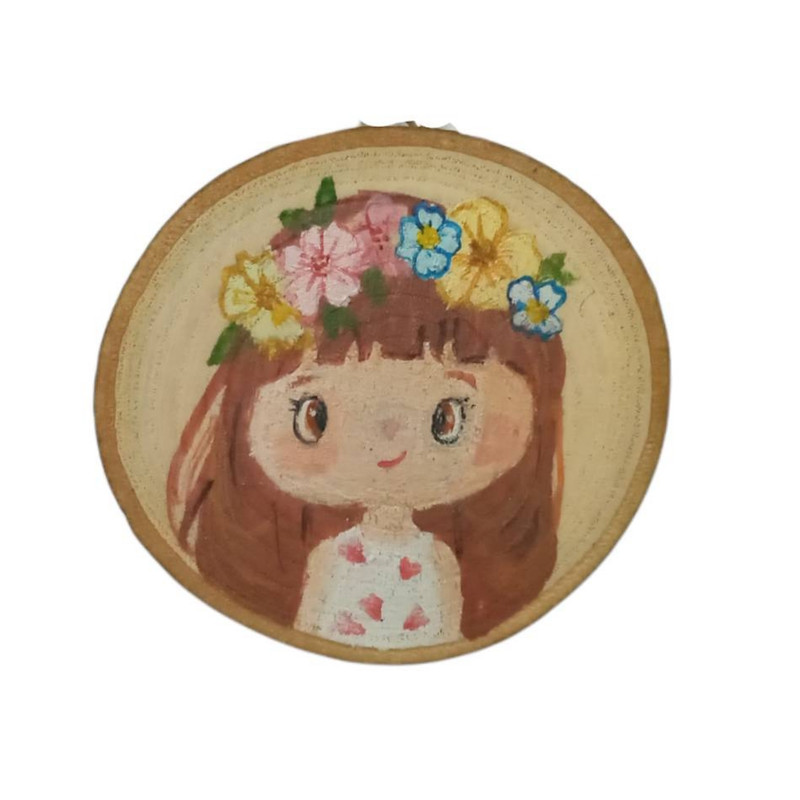 گردنبند دخترانه مدل چوبی طرح دختر کد 029