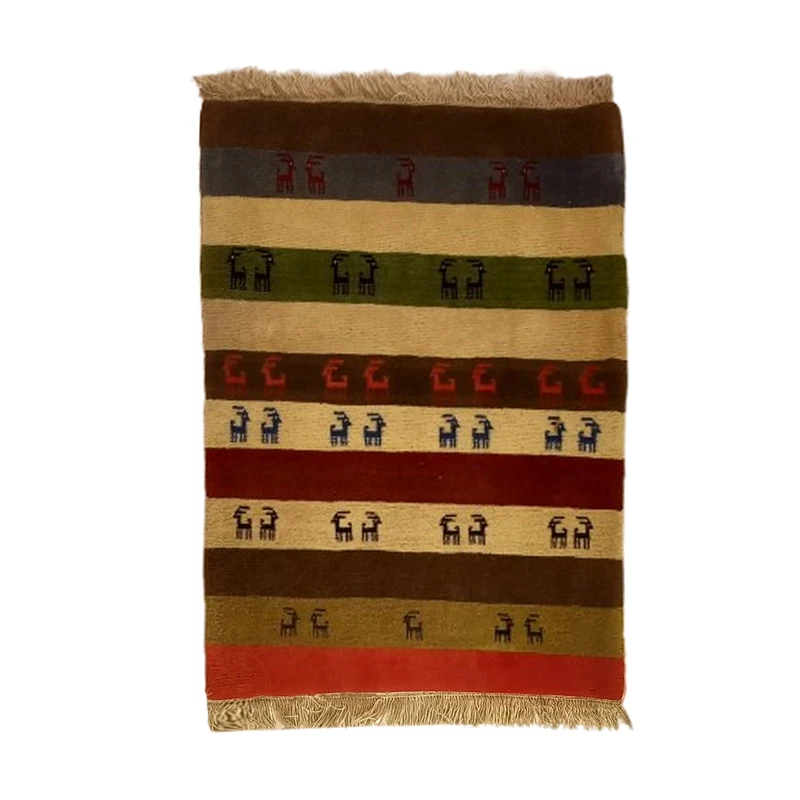 گبه دستباف یک ونیم متری مدل  بافت قشقای شیراز کد NKP.Z.N112