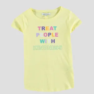 تی شرت آستین کوتاه دخترانه پیاتزا ایتالیا مدل PK-PIZ-YEL-01