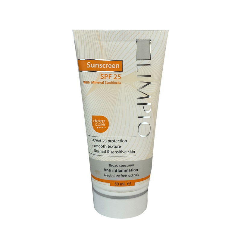 کرم ضد آفتاب بدون رنگ لیمپیو SPF 25 مدل UVA/UVB مناسب برای انواع پوست حجم 50 میلیلیتر کرم ضد آفتاب بدون رنگ لیمپیو SPF 25 مدل UVA/UVB مناسب برای انواع پوست حجم 50 میلیلیتر