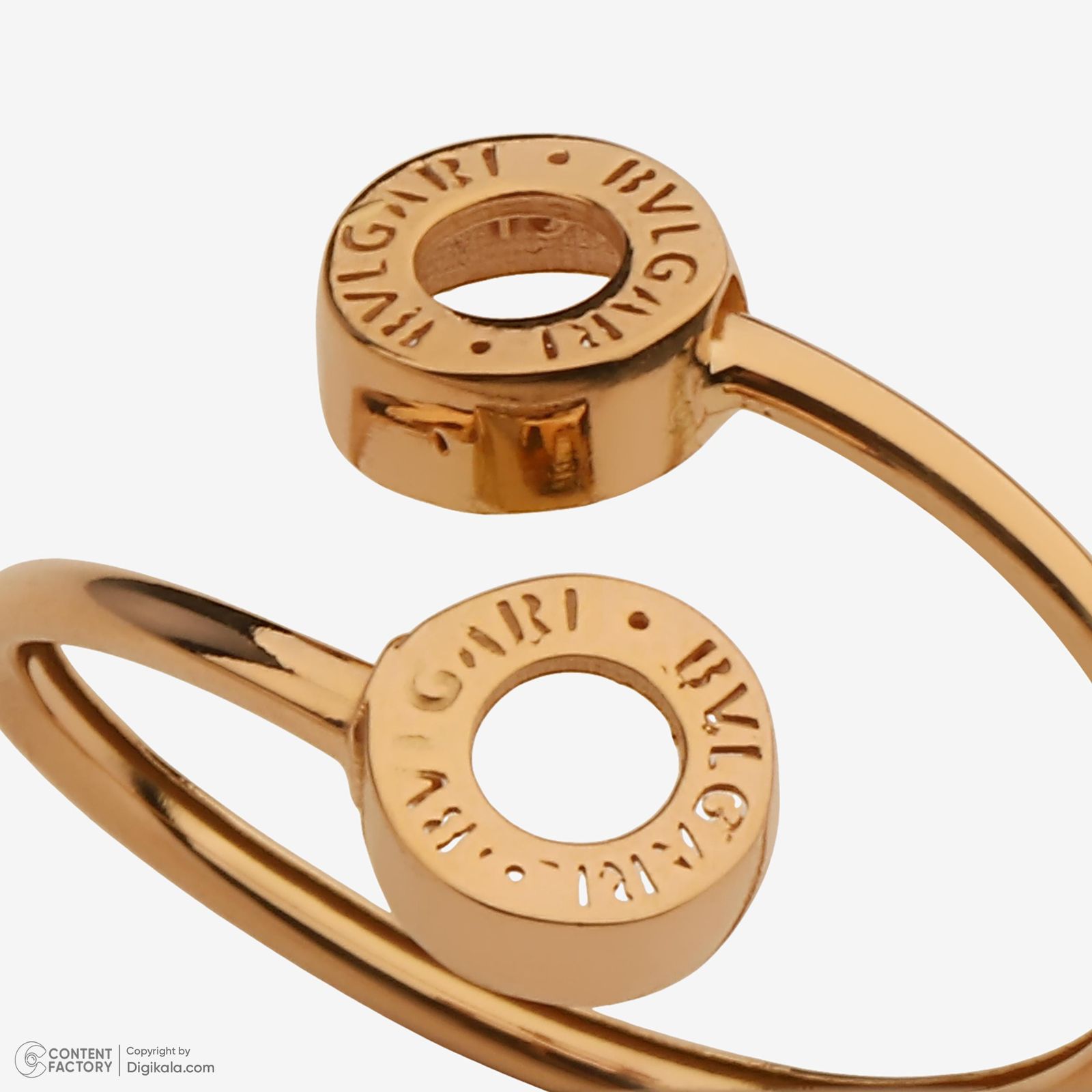 انگشتر طلا 18 عیار زنانه با طرح بولگاری حافا گلد مدل r022 سایز 56 -  - 4