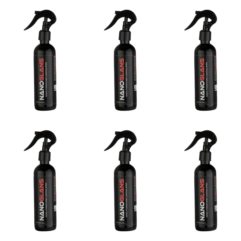 محلول نانو فوق آبگریز نانوگلنز مدل HYDROPHOBIC-COATING حجم 250 میلی لیتر بسته 6 عددی