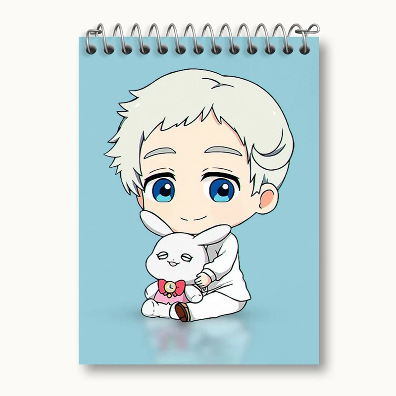 دفتر یادداشت 50 برگ خندالو مدل نورمن انیمه ناکجا آباد موعود Promised Neverland کد 10109