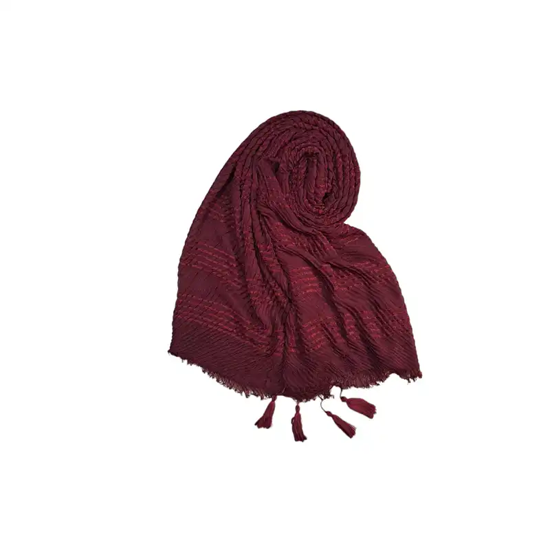 شال زنانه مدل نخی پلیسه منگوله دار