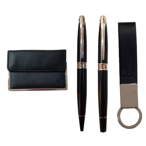 ست خودکار و روانویس ایپلمات مدل PLANET کد 98722 به همراه جای کارت و جا کلیدی 