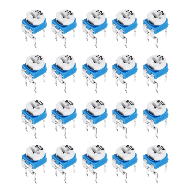 پتانسیومتر 200 کیلو اهم مدل 200K-204 بسته 20 عددی