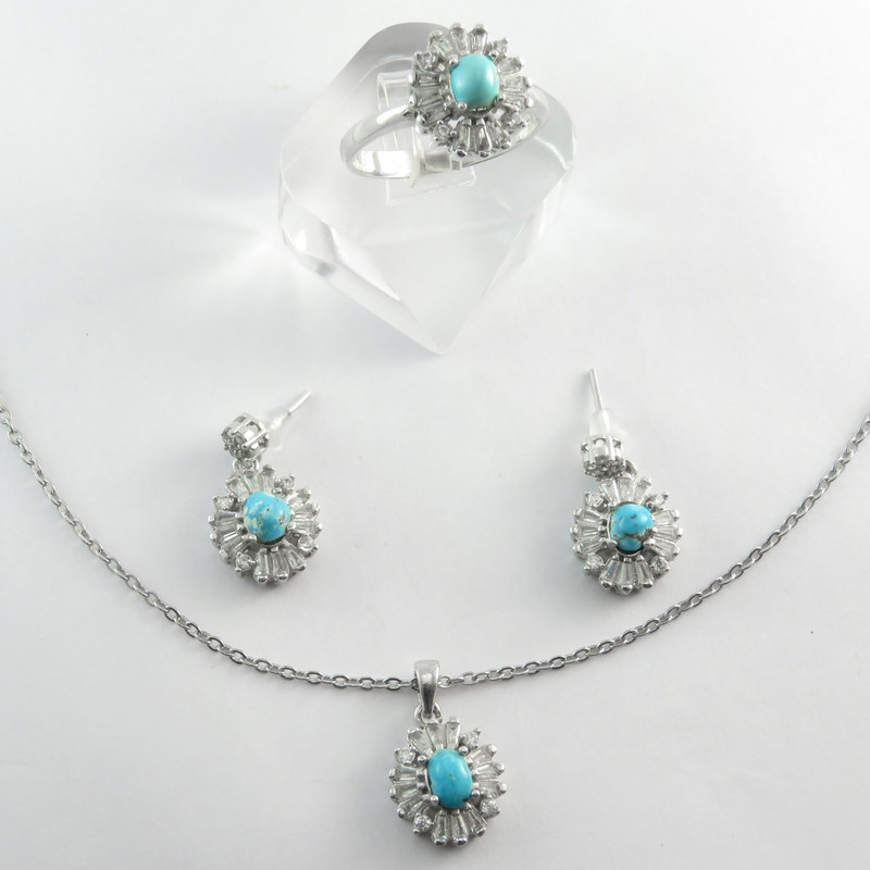 نیم ست نقره زنانه کد AV015