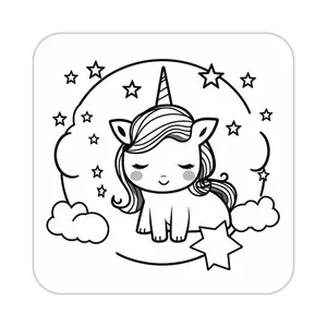 زیر لیوانی کاکتی طرح اسب تک شاخ و یونیکورن مدل mp29442