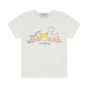 تی شرت دخترانه ال سی وایکیکی مدل 1S10385Z4-FDU-ECRU