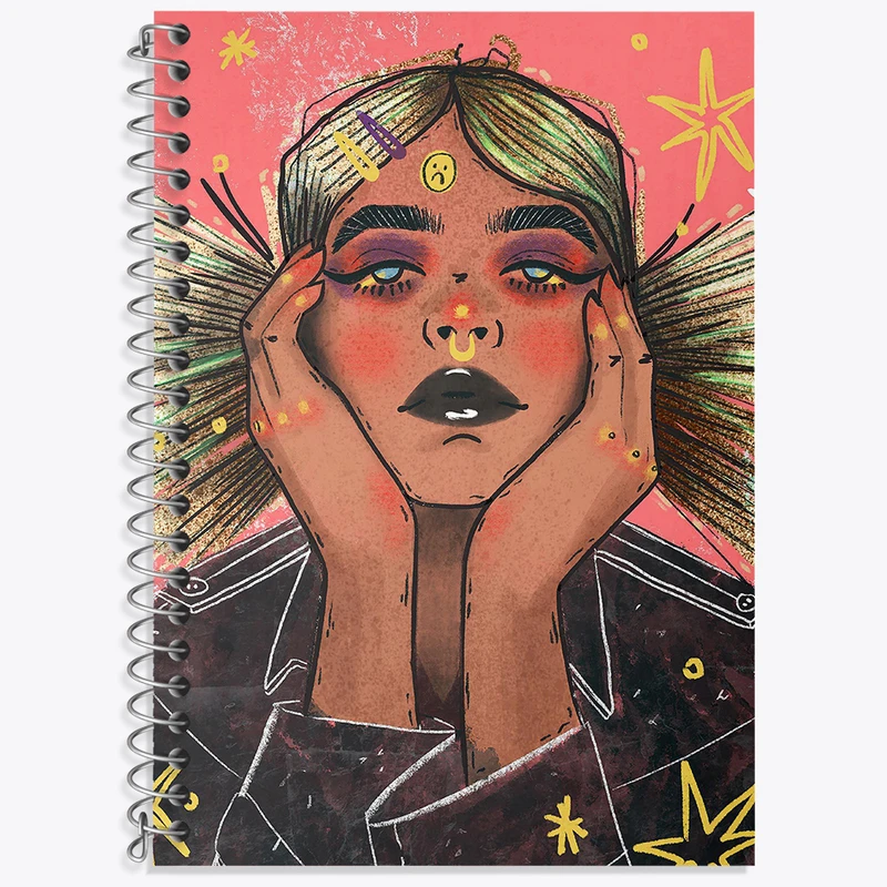 دفتر زبان 50 برگ خندالو مدل سه خط طرح دخترانه کد N3892