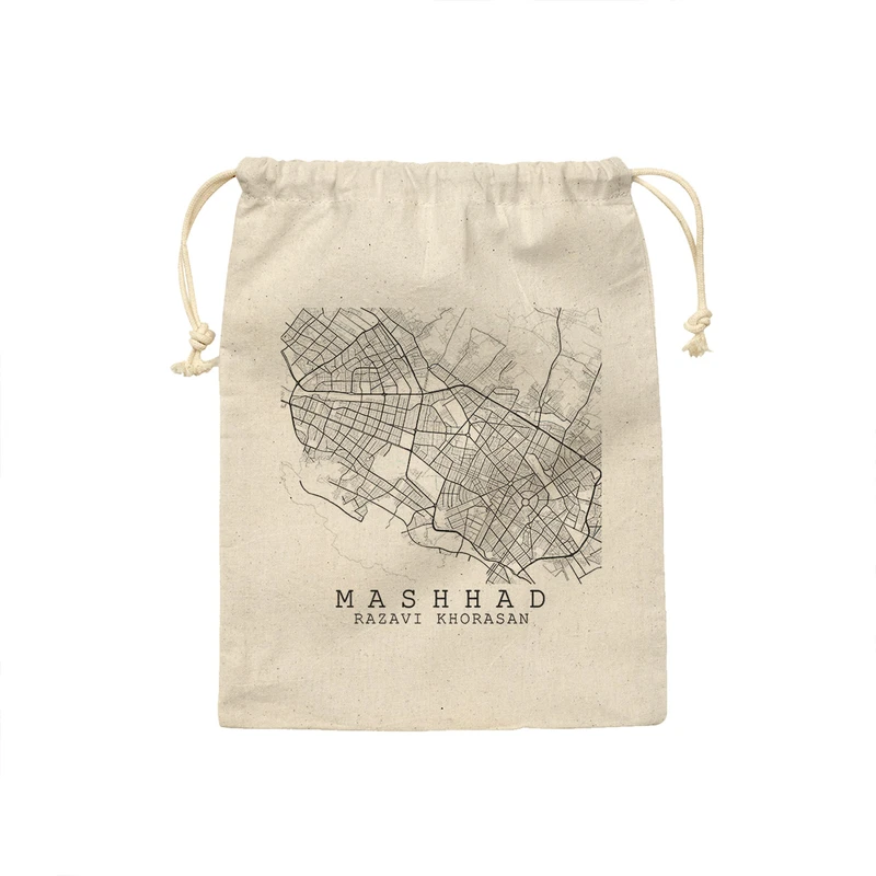 کیسه نان و سبزی ترمه طراحان ایده مدل نقشه شهر مشهد کد map0514 - M سایز 23x33 سانتی متر