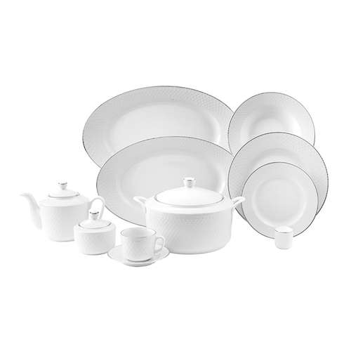 سرویس غذاخوری 102 پارچه چینی زرین ایران سری رادیانس مدل سمن درجه یک