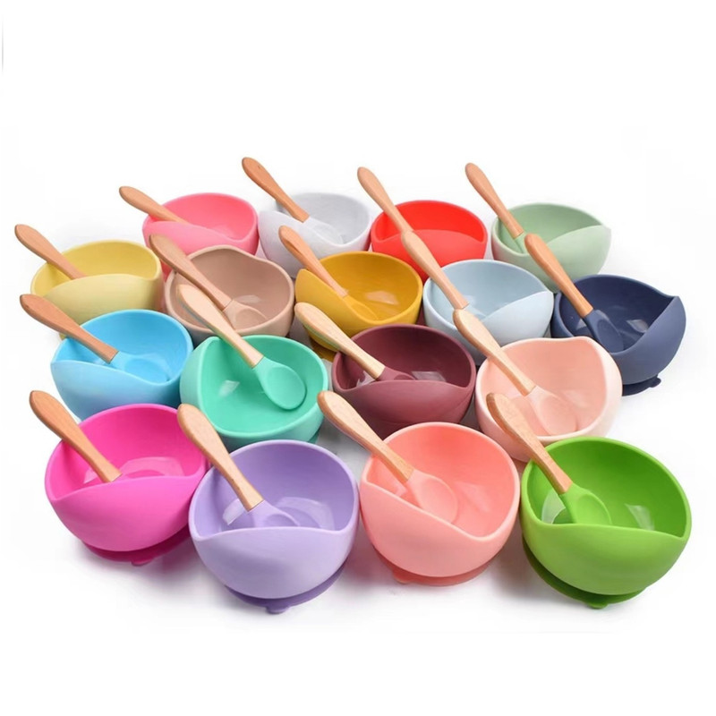 ظرف غذای کودک مدل سیلیکون بیبی  مجموعه 2 عددی