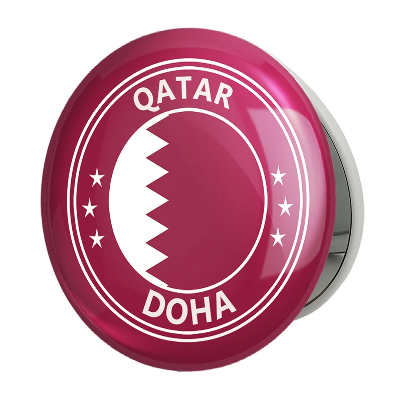 آینه جیبی خندالو طرح پرچم قطر مدل تاشو کد 20431 