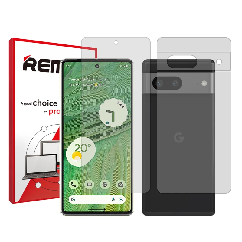 محافظ صفحه نمایش شفاف ریمکس مدل HyGEL مناسب برای گوشی موبایل گوگل Pixel 7 به همراه محافظ پشت گوشی