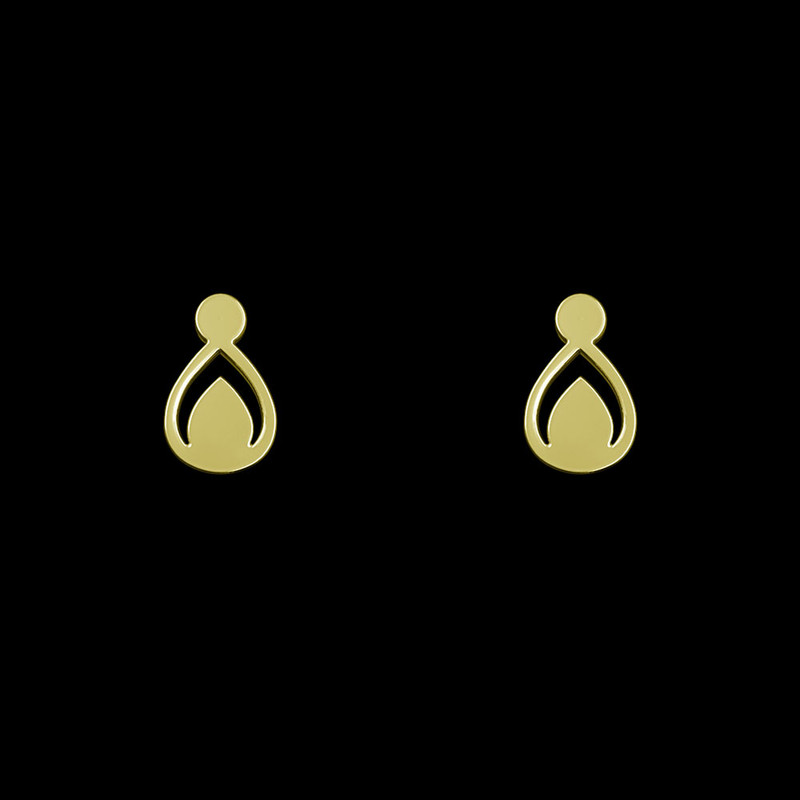 گوشواره طلا 18 عیار زنانه مدوپد مدل هندسی کد GA1-14091