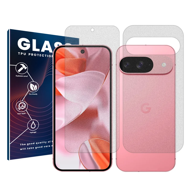 محافظ صفحه نمایش مات گلس مدل Resistant مناسب برای گوشی موبایل گوگل Pixel 9 به همراه محافظ پشت گوشی