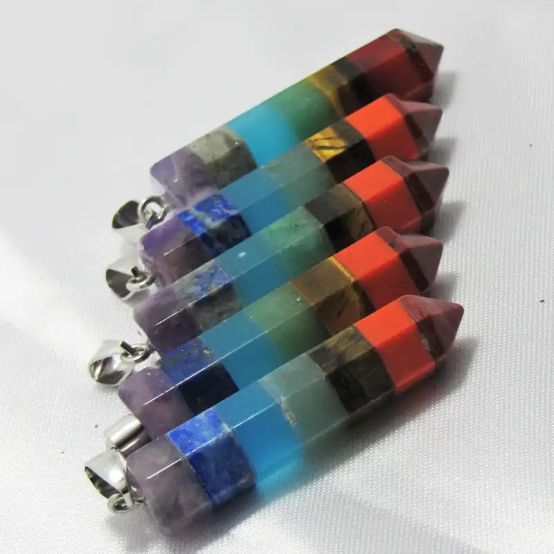 آویز گردنبند مدل منشور هفت چاکرا