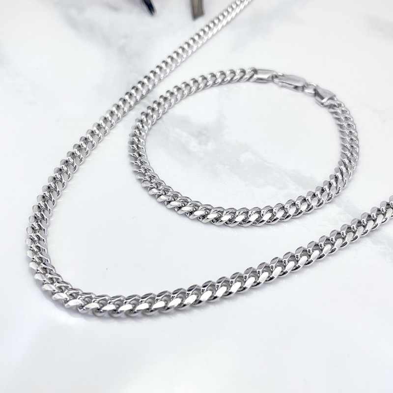 نیم ست نقره مردانه مدل آینه ای