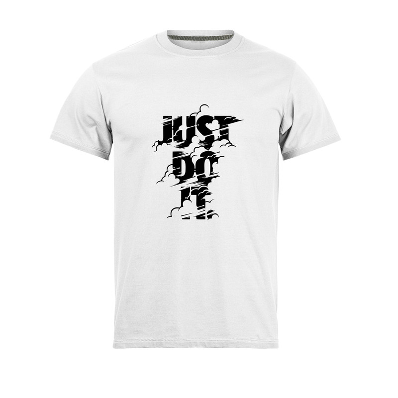 تی شرت آستین کوتاه مردانه مدل just do it_N1_0228 رنگ سفید