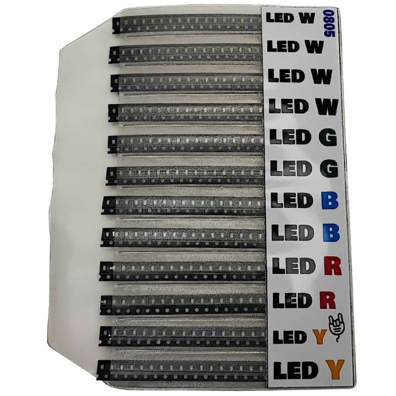 پک ال ای دی SMD مصیعلا مدل 0805 بسته 300 عددی پک ال ای دی SMD مصیعلا مدل 0805 بسته 300 عددی