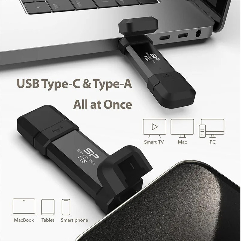 اس اس دی اکسترنال سیلیکون پاور مدل DS72 ظرفیت 1 ترابایت رابط USB 3.2 Gen2