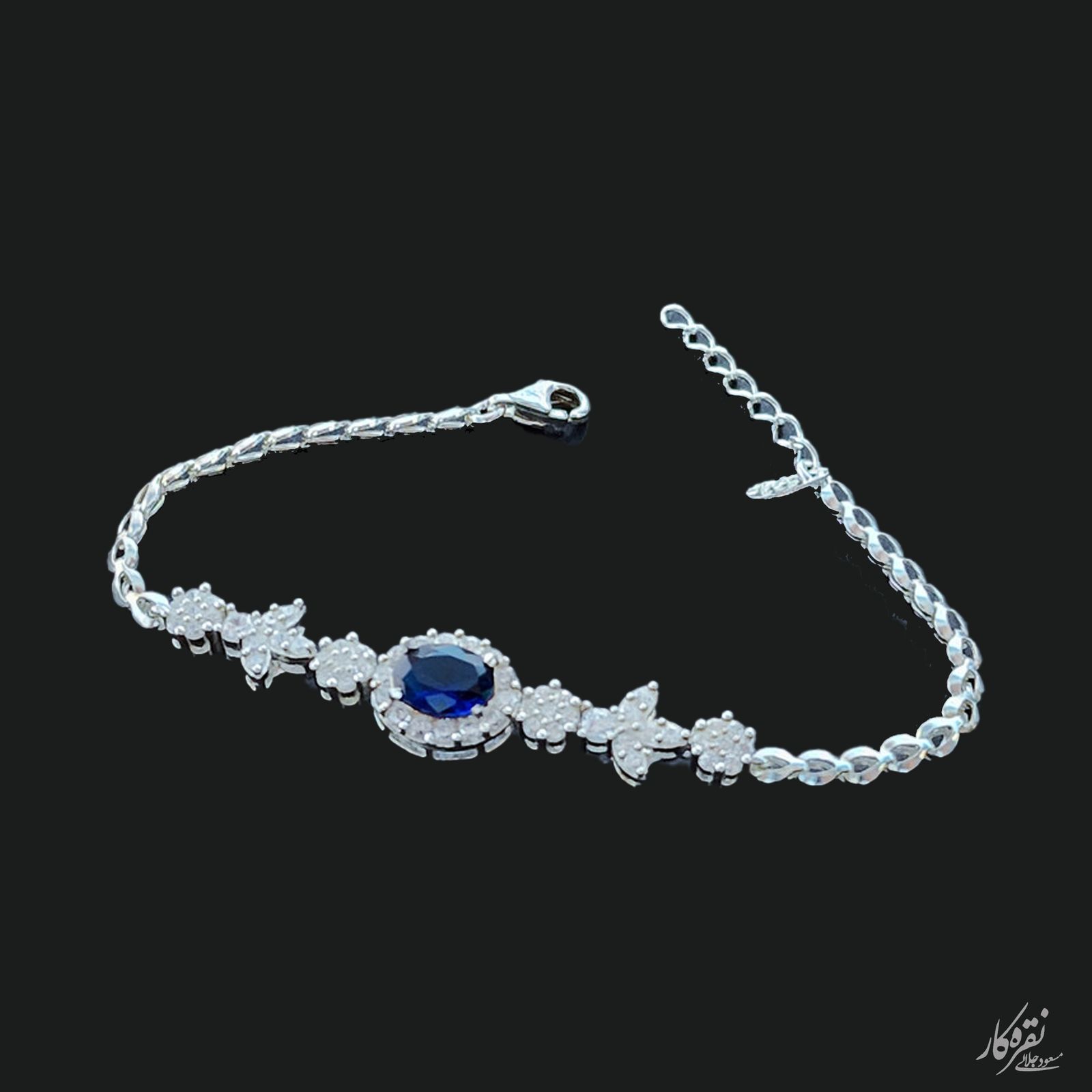 دستبند نقره زنانه مسعود جلالی نقره کار مدل 30609 - - 3