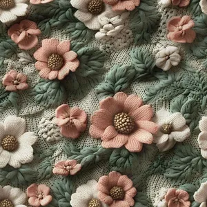 پارچه ملحفه عرض 1.5 متر پارچه باما طرح پنج بعدی گل متین کد 5013605 رنگ سبز