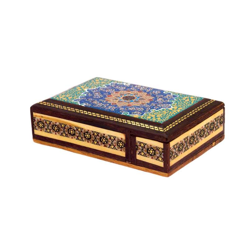 جعبه جواهرات خاتم کاری مدل کشویی طرح تذهیب کد 68-16-101