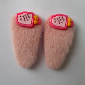 گیره مو دخترانه مدل خز میوه ای pale بسته 2 عددی