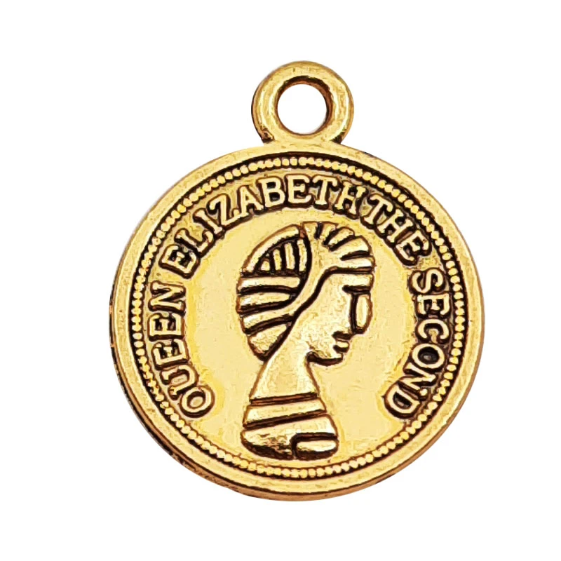 آویز دستبند طرح سکه الیزابت کد AD-PE36 مجموعه 20 عددی