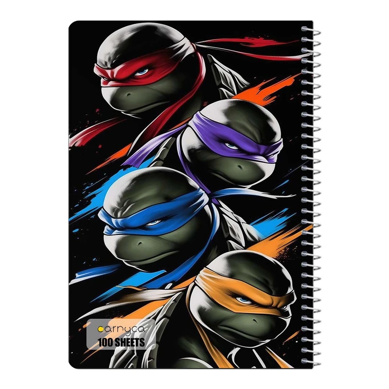 دفتر مشق 100 برگ سیمی کارنیکا طرح لاک پشت های نینجا Teenage Mutant Ninja Turtles کد 99689