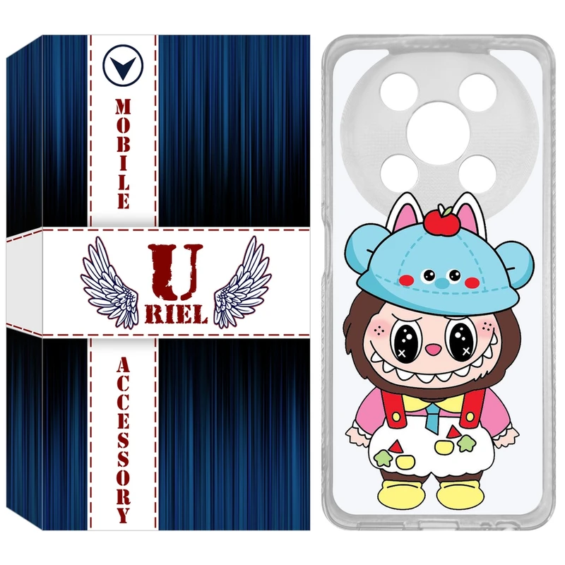 کاور یوریل مدل Clear کد 123 طرح لبوبو Labubu مناسب برای گوشی موبایل وکال V2 / V2 Lite