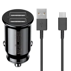 شارژر فندکی 12 وات ریمکس مدل RCC239 به همراه کابل تبدیل USB-C