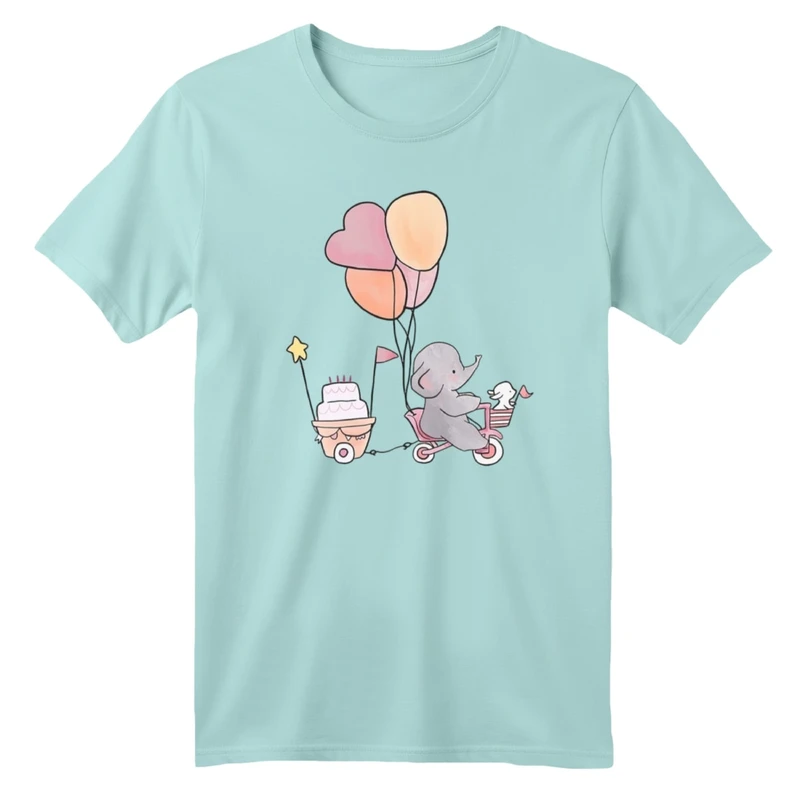 تی شرت آستین کوتاه بچگانه مدل فیل و بادکنک