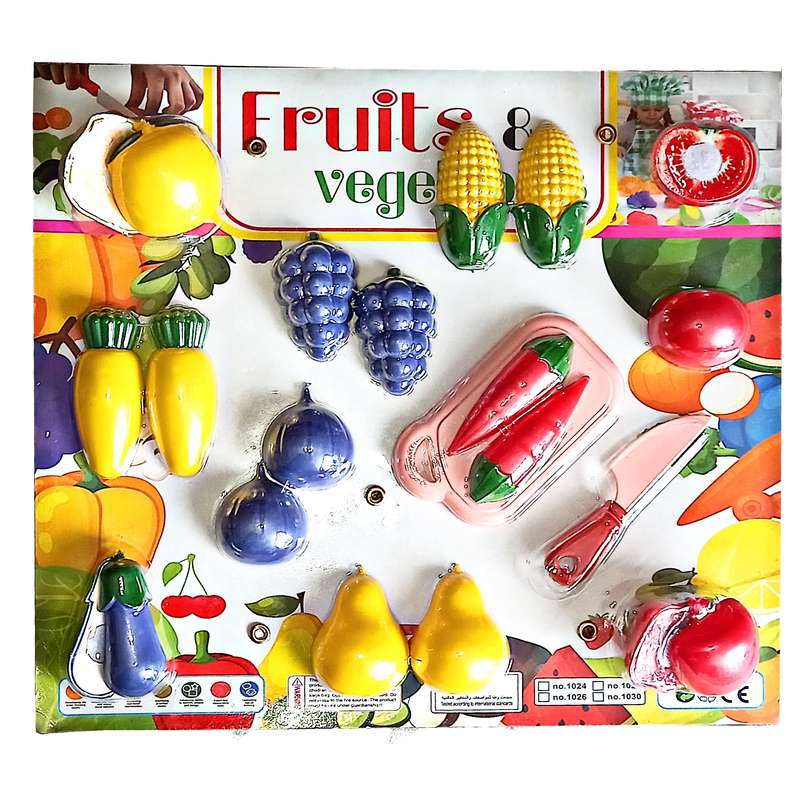 اسباب بازی طرح میوه برشی مدل Fruits vegetable مجموعه 12 عددی
