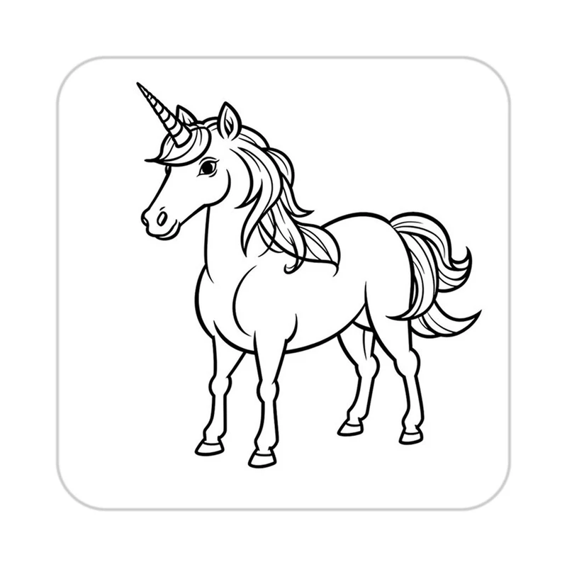 زیر لیوانی کاکتی طرح اسب تک شاخ و یونیکورن مدل mp29419