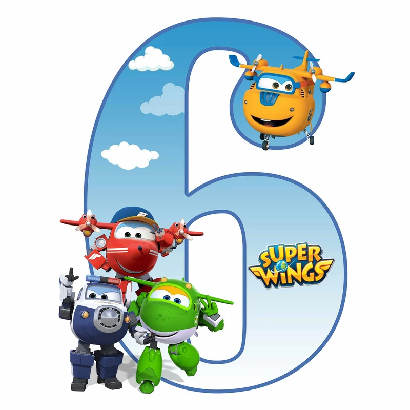   استند رومیزی تولد مدل عدد 6 طرح جت پستچی کد 1639