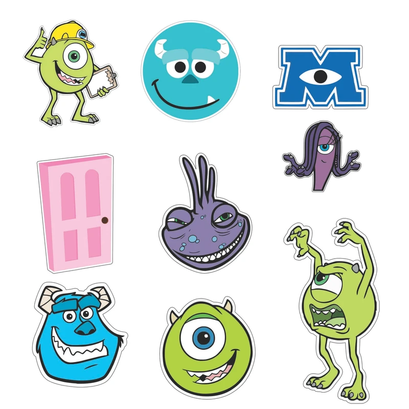 استیکر لپ تاپ کافه پرینت طرح کارخانه هیولا کد A011 بسته 9 عددی